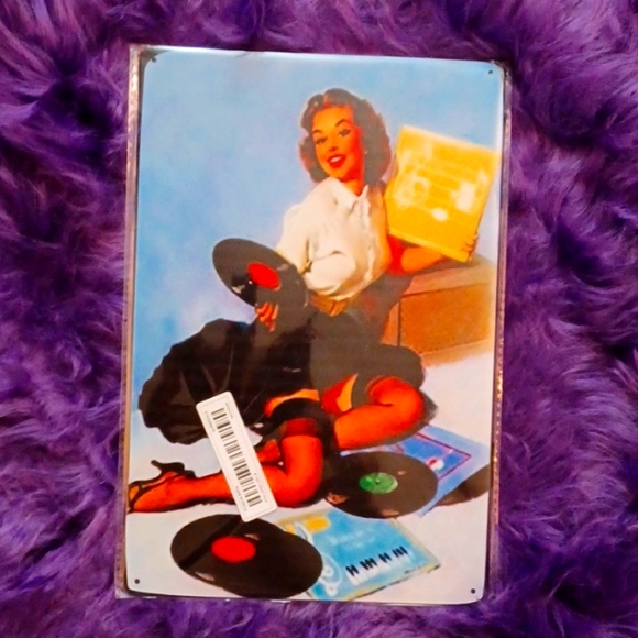 Home Decore METAL SIGN FUN GIFT IDEA READY TO HANG "Vintage Vinyl " 8×12 New - Picture 1 of 4